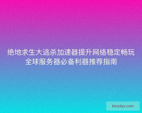 绝地求生大逃杀加速器提升网络稳定畅玩全球服务器必备利器推荐指南